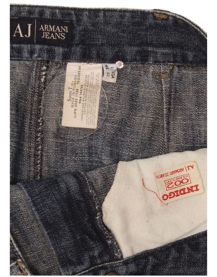 Gonna in denim indaco da donna Armani IT 44 medio W32 cotone blu navy