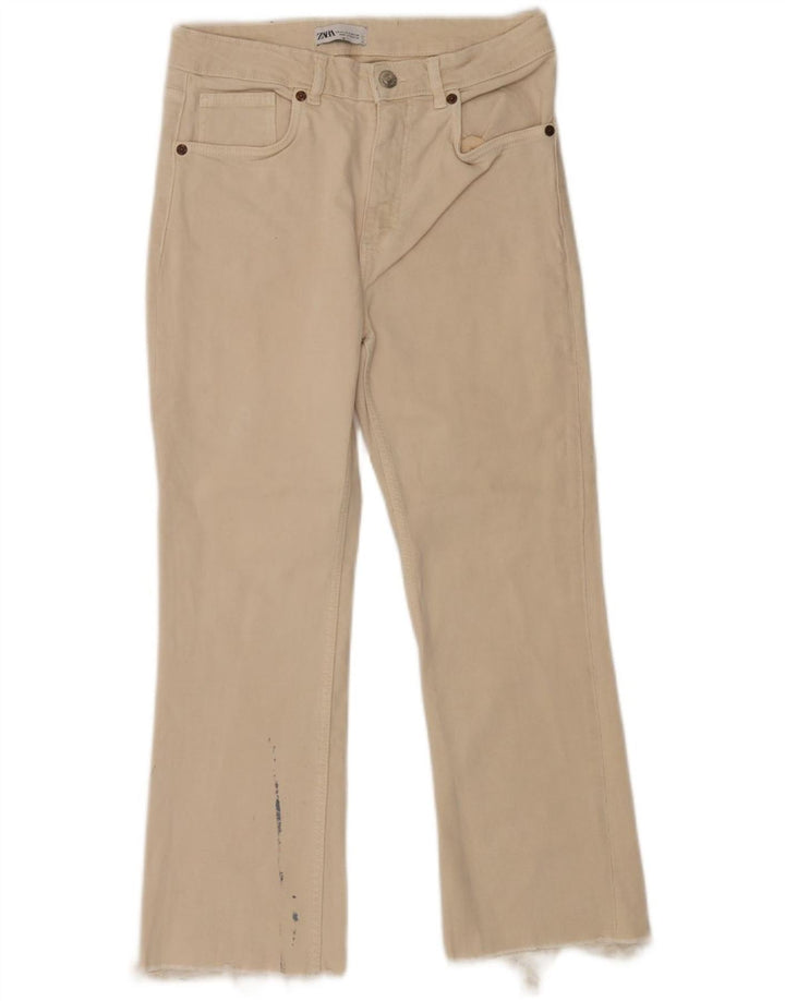 Jeans corti da donna Zara EU 40 medi W30 L25 bianco sporco