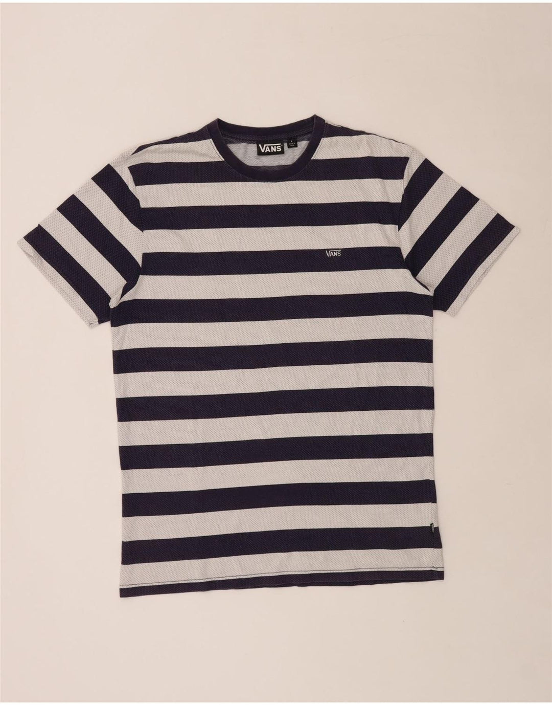 T-shirt da uomo VANS Top grande in cotone a righe blu navy