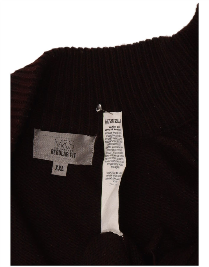 Maglione cardigan vestibilità regolare da uomo Marks & Spencer 2XL bordeaux poliacrilico
