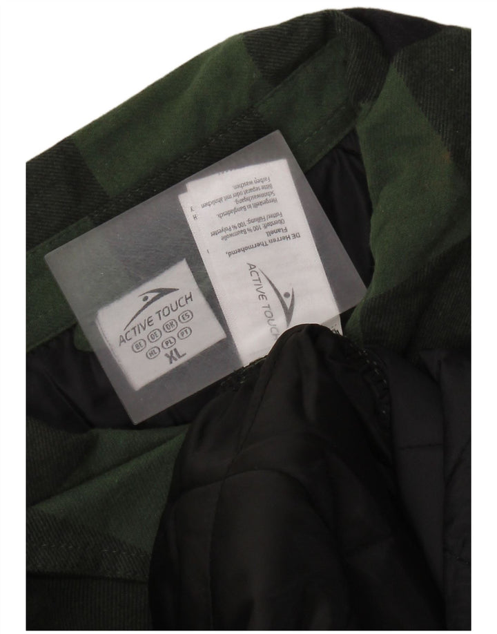 ACTIVE TOUCH Camicia da uomo in flanella da boscaiolo XL verde cotone a quadretti