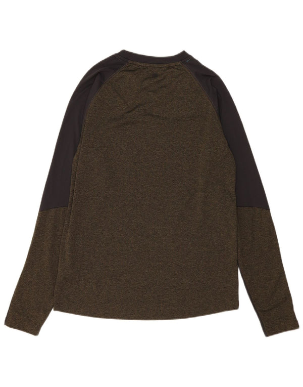 Mountain Warehouse Top da uomo a maniche lunghe piccolo verde a blocchi di colore sportivo
