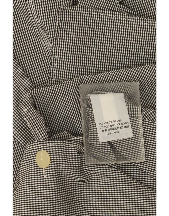 Camicia Elements da donna con maniche a 3/4 UK 16 Large in viscosa a quadretti nera