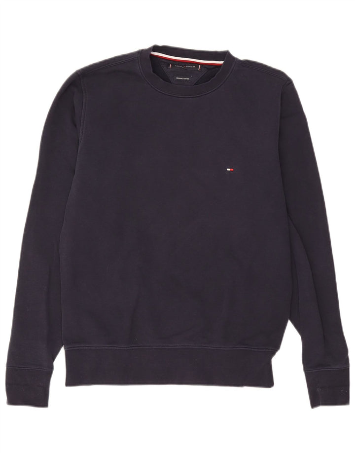 Tommy Hilfiger Uomo Felpa Maglione Medio Blu Navy Cotone