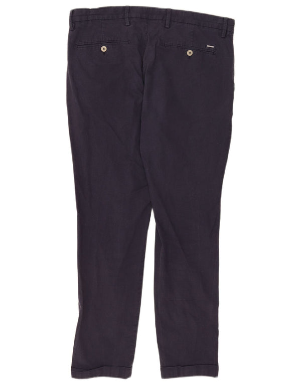 Pantaloni chino slim fit da uomo Massimo Dutti EU 42 Large W32 L28 Blu navy