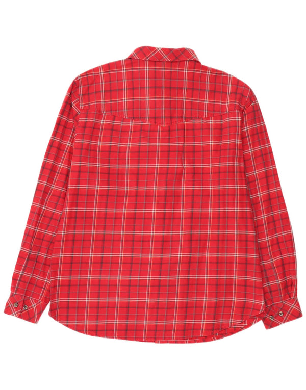 Camicia in flanella da uomo Jack Wolfskin UK 44/46 XL Cotone a quadri rossi