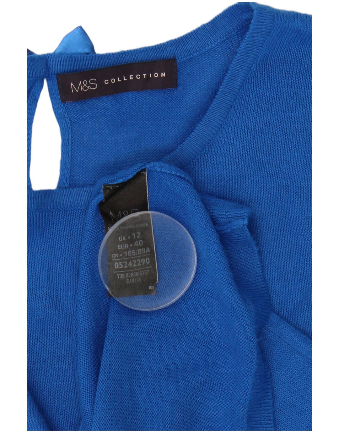 Maglione maglione con scollo a barca da donna Marks & Spencer UK 12 Blu medio
