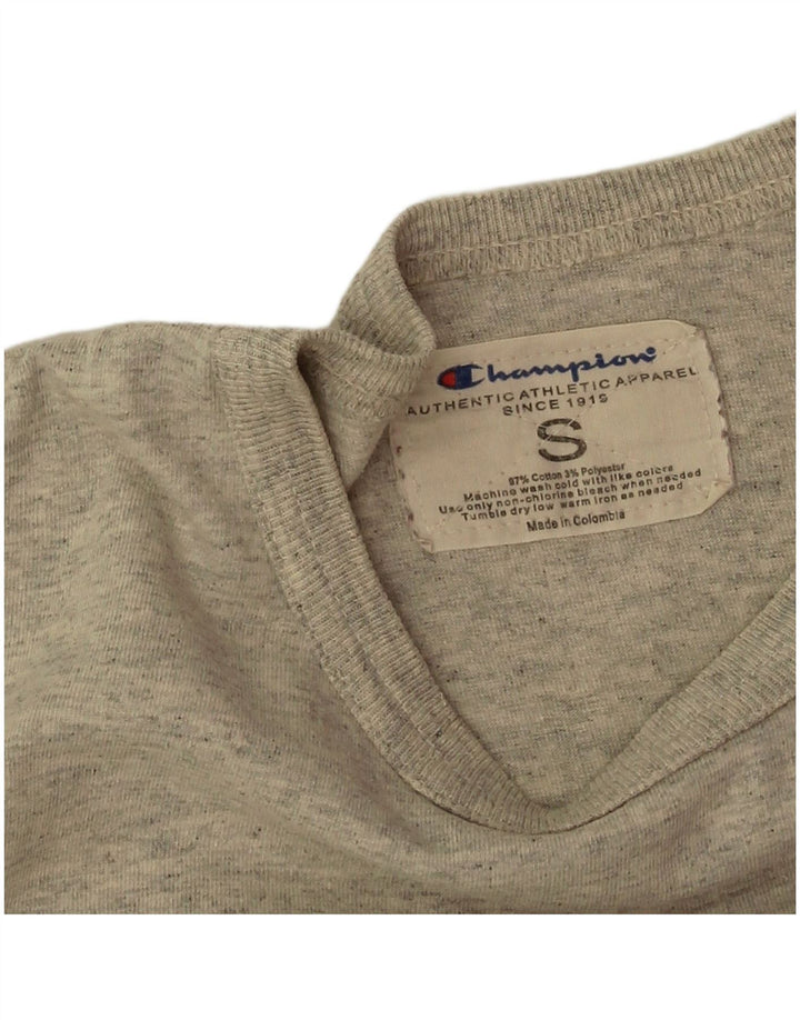 T-shirt grafica da uomo Champion Top in cotone chiazzato grigio piccolo