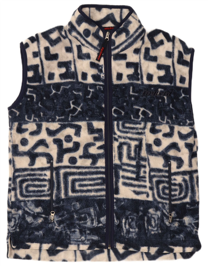 Gilet in pile da uomo Invicta UK 38 medio poliestere geometrico blu navy