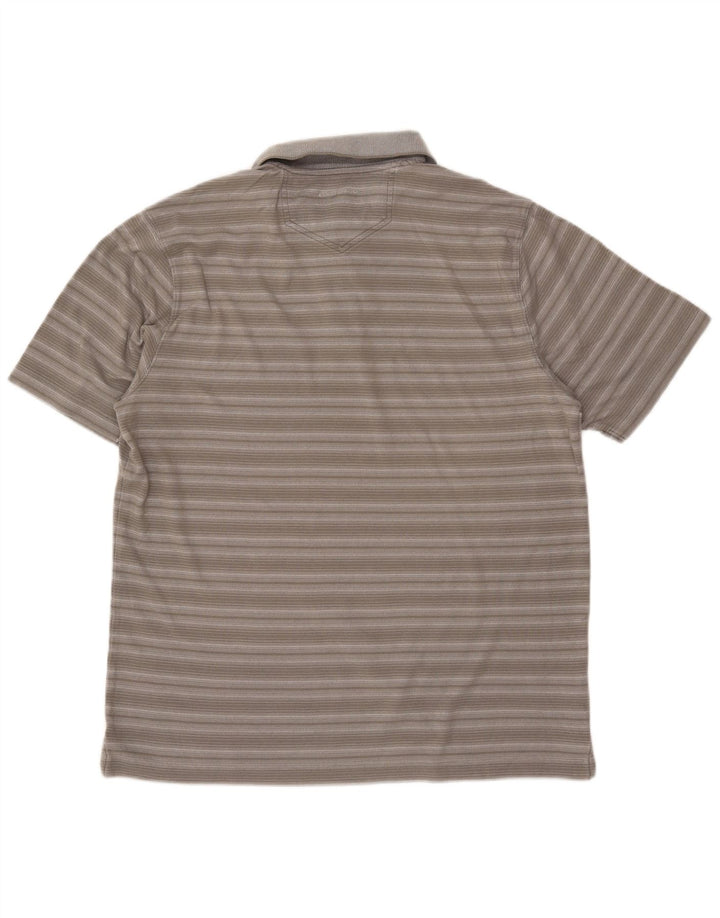 Polo da uomo EDDIE BAUER in cotone a righe grigio medio