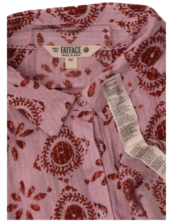 Camicia oversize da donna Fat Face UK 14 Cotone geometrico rosa medio