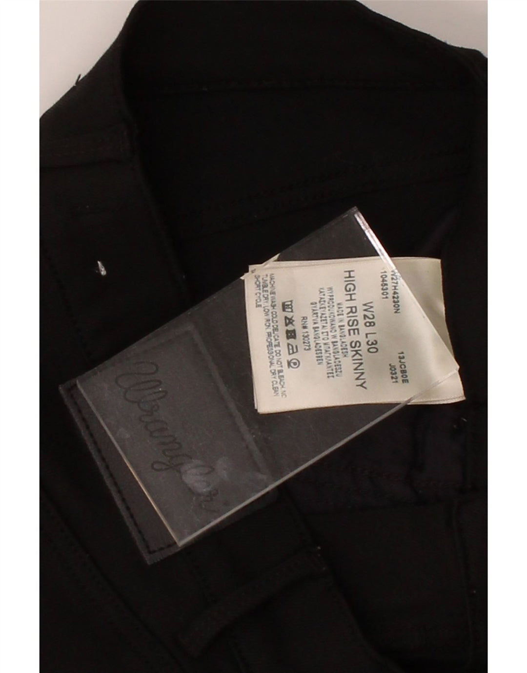WRANGLER Womens High Rise Skinny Jeans W28 L30 Black Polyester Vintage Wrangler and Second-Hand Wrangler from Messina Hembry 