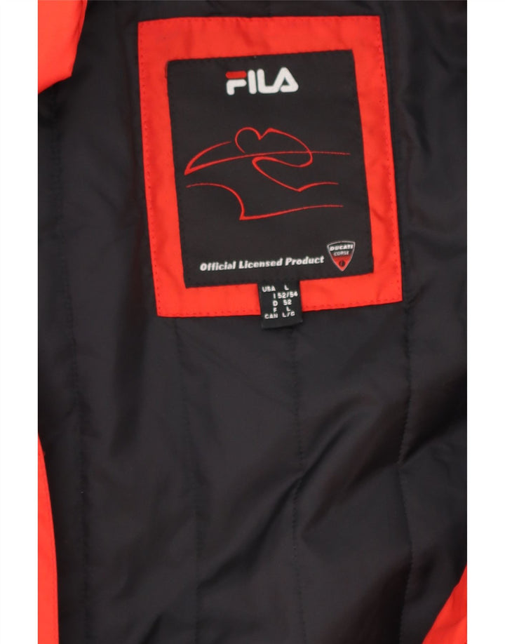 FILA Mens Windbreaker Jacket UK 40 Large Red Vintage Fila and Second-Hand Fila from Messina Hembry 