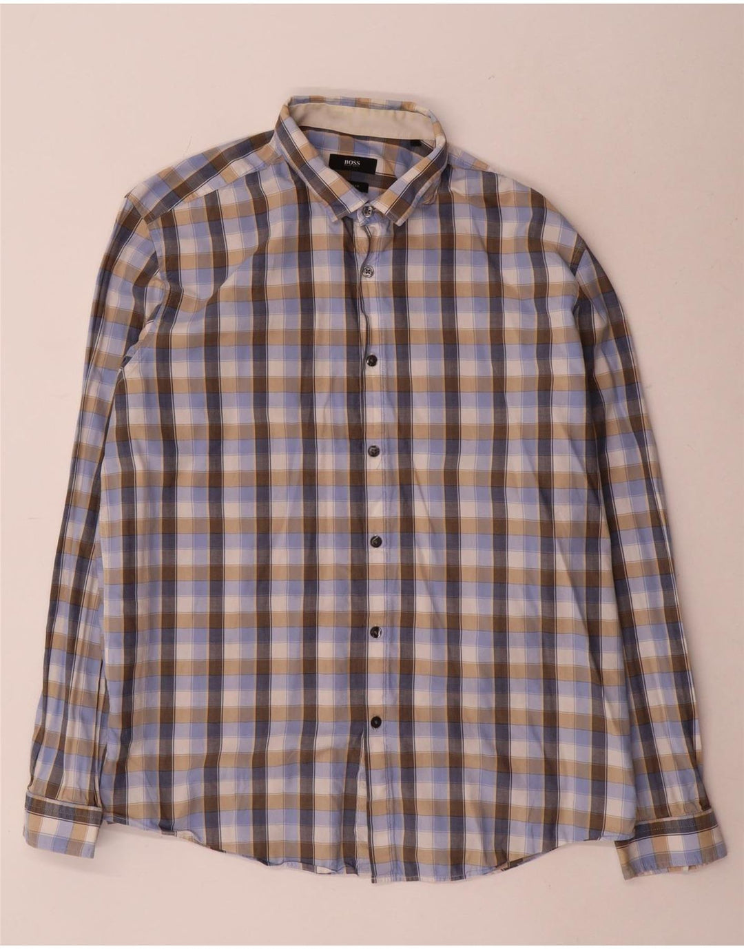 Camicia Hugo Boss da uomo vestibilità regolare XL in cotone a quadri multicolore