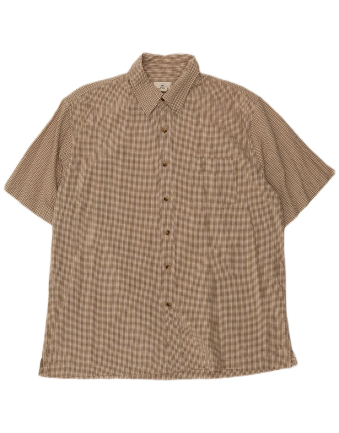 DOCKERS Camicia a maniche corte da uomo in cotone a quadri beige grande