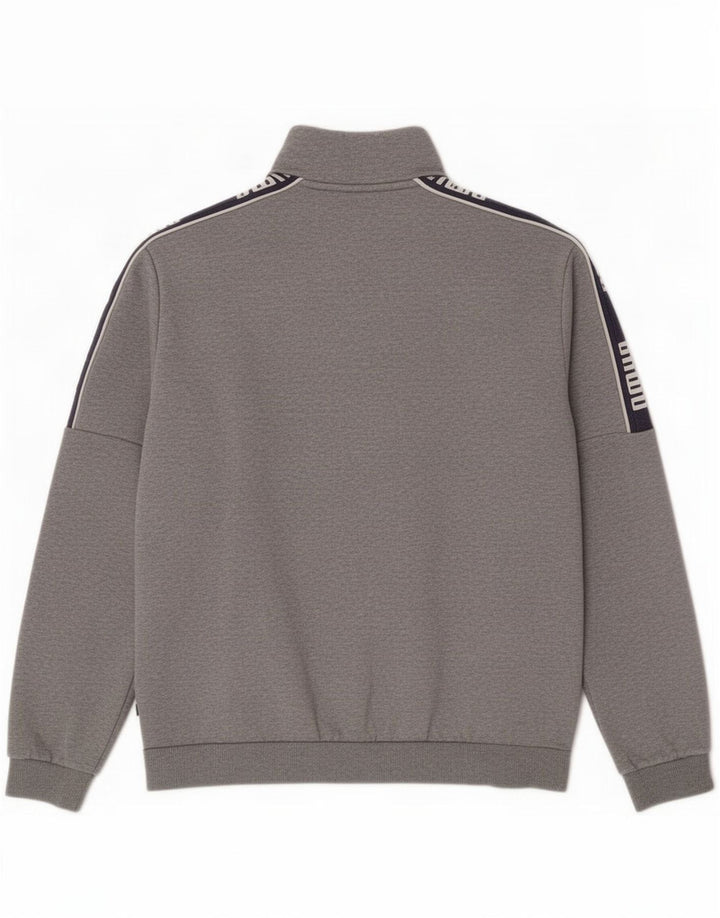 Giacca da ginnastica grafica da uomo Puma in cotone color block grigio medio