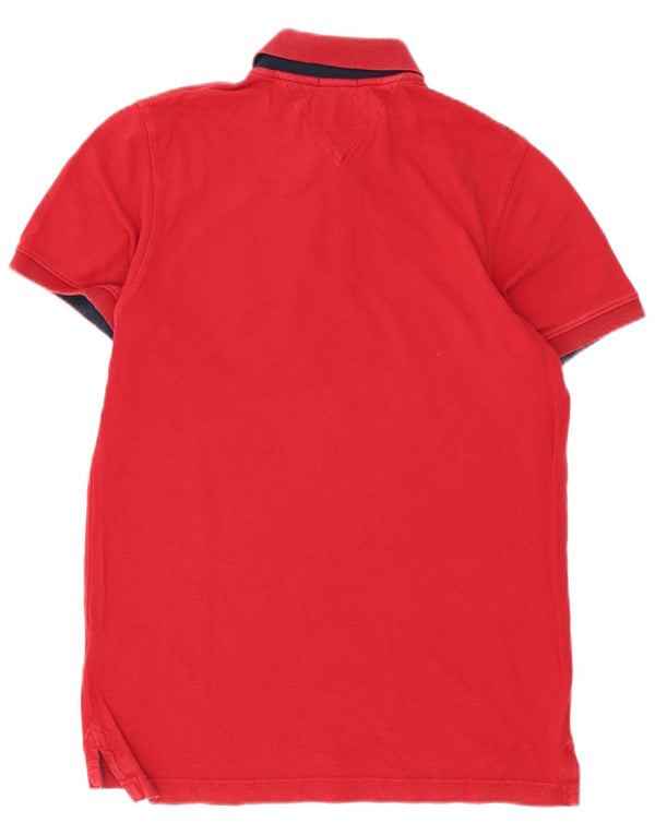 Polo grafica da uomo Tommy Hilfiger piccola in cotone rosso
