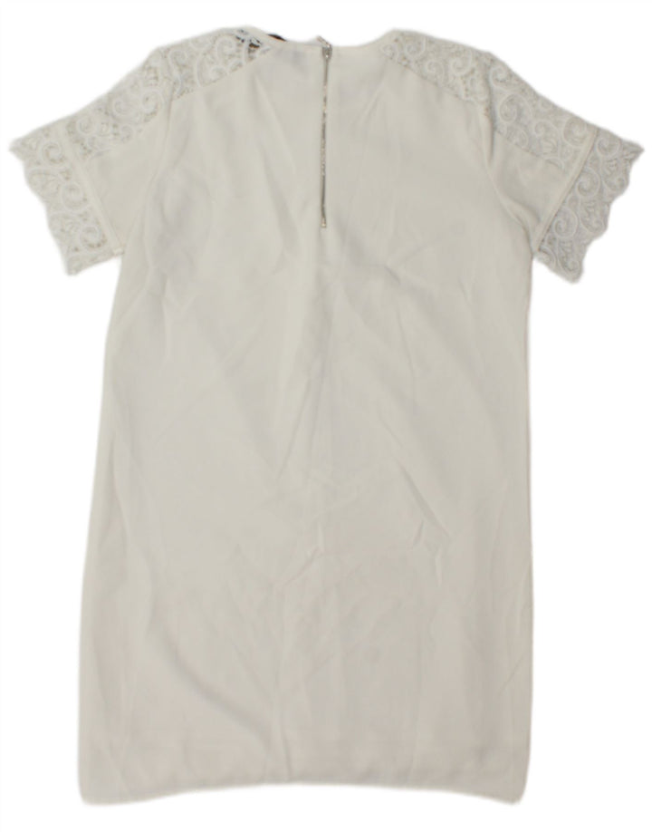 Abito a trapezio da donna Zara UK 10 piccolo bianco con motivo cachemire