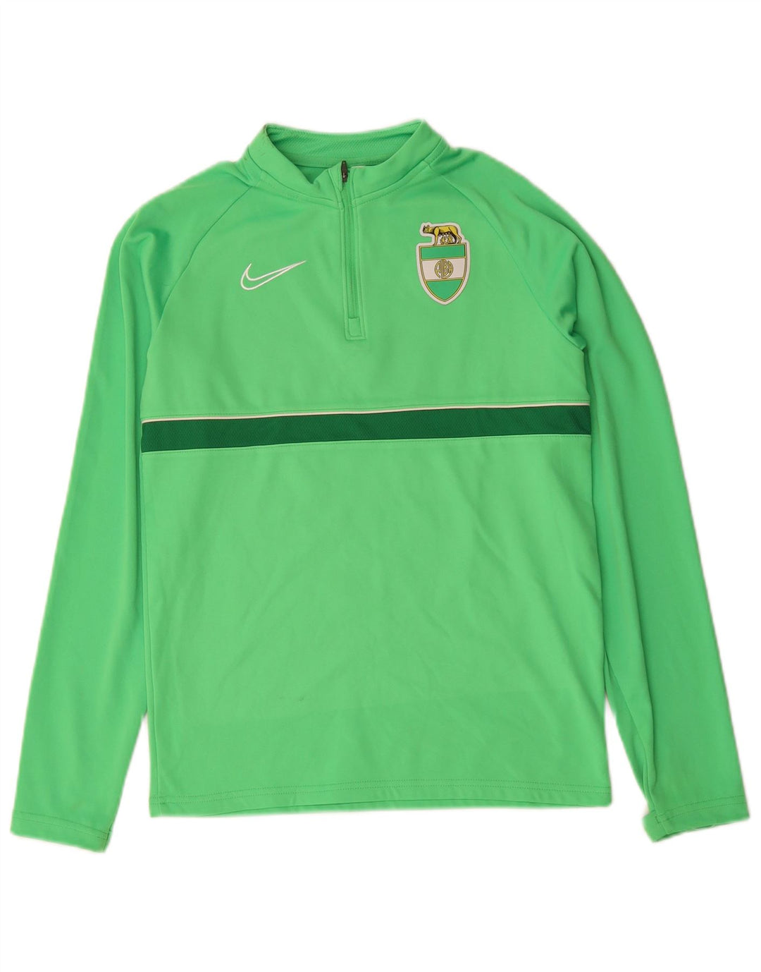 Top della tuta pullover con zip e collo Nike Alba Roma da ragazzo, 12-13 anni, grande, verde