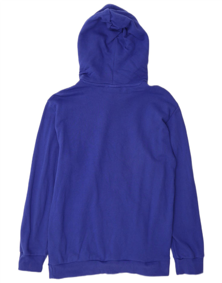 Felpa con cappuccio grafica da uomo Adidas in cotone blu medio
