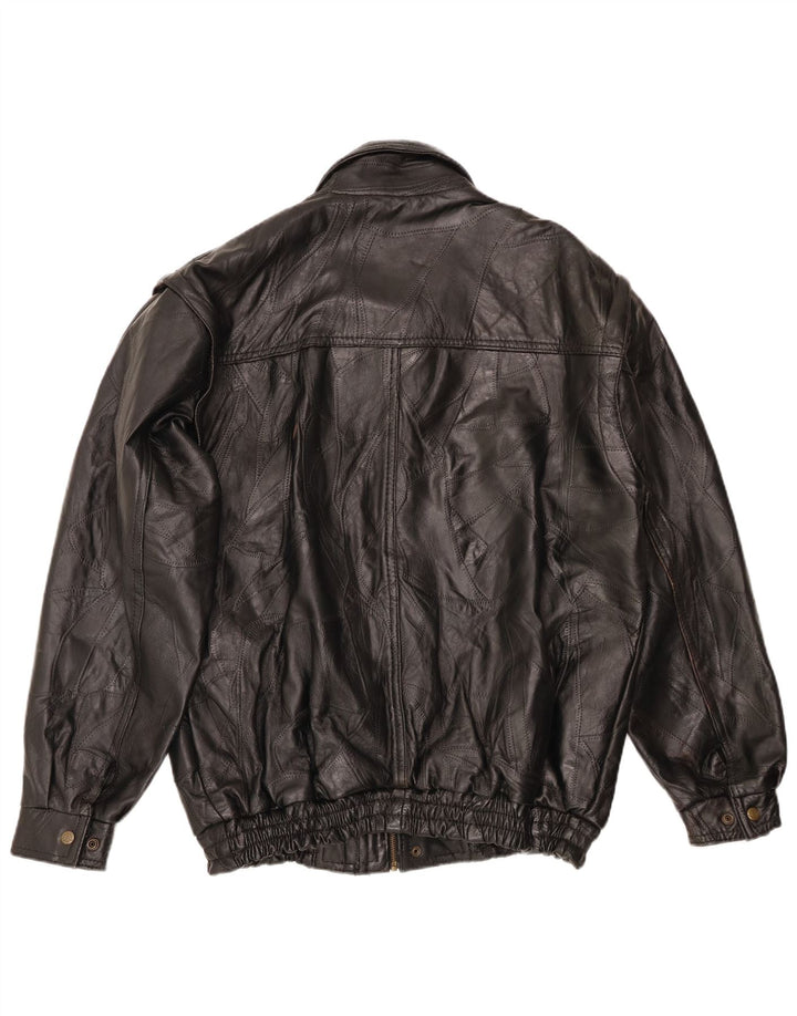 Giacca in pelle da uomo VINTAGE UK 40 grande in pelle nera