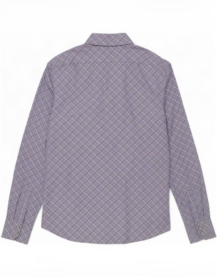 Camicia Benetton Uomo In Cotone A Quadri Grandi Blu