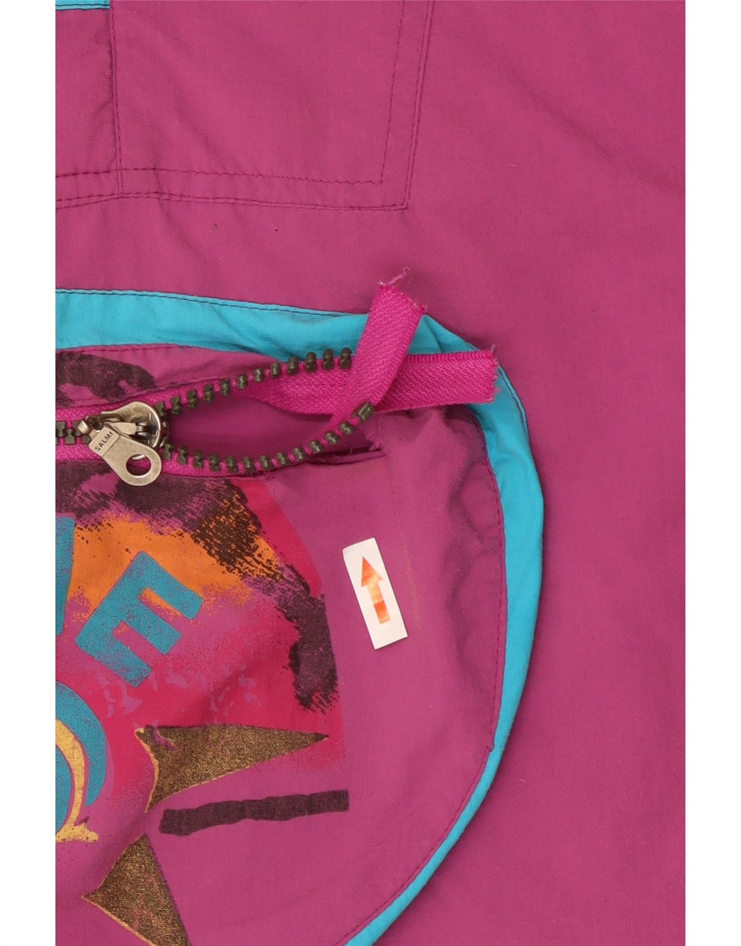 Giacca da sci pullover con grafica vintage da uomo UK 44 2XL color block viola
