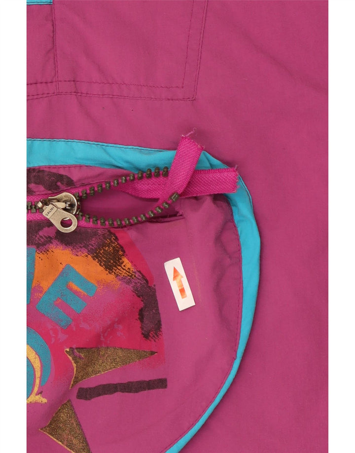 Giacca da sci pullover con grafica vintage da uomo UK 44 2XL color block viola