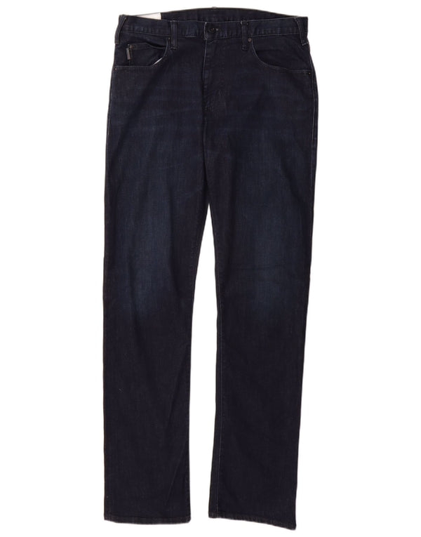 Jeans dritti da uomo Emporio Armani W31 L32 cotone blu navy
