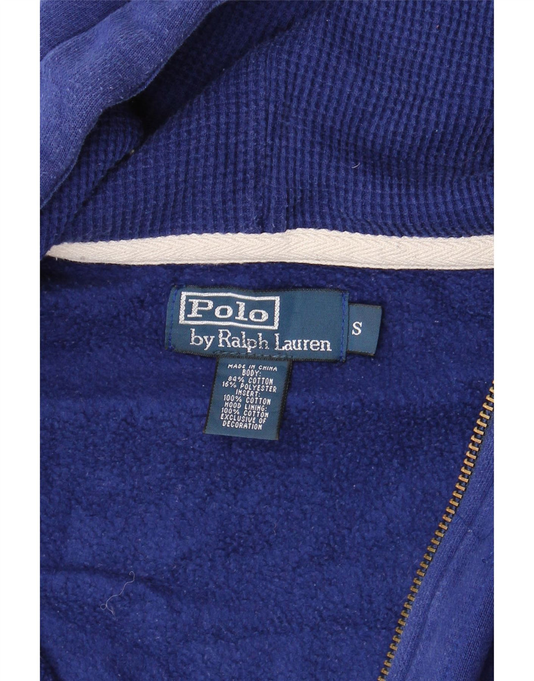 POLO RALPH LAUREN Maglione con cappuccio e zip da uomo piccolo in cotone blu