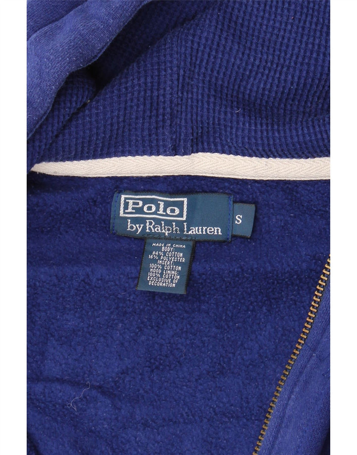 POLO RALPH LAUREN Maglione con cappuccio e zip da uomo piccolo in cotone blu