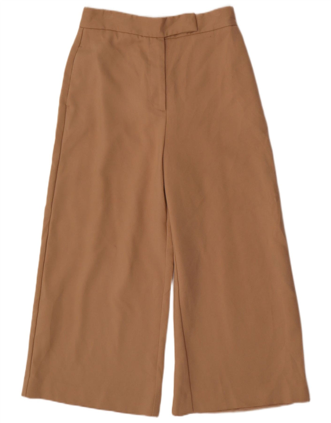 Pantaloni corti da donna ZARA a gamba larga medi W28 L24 poliestere beige