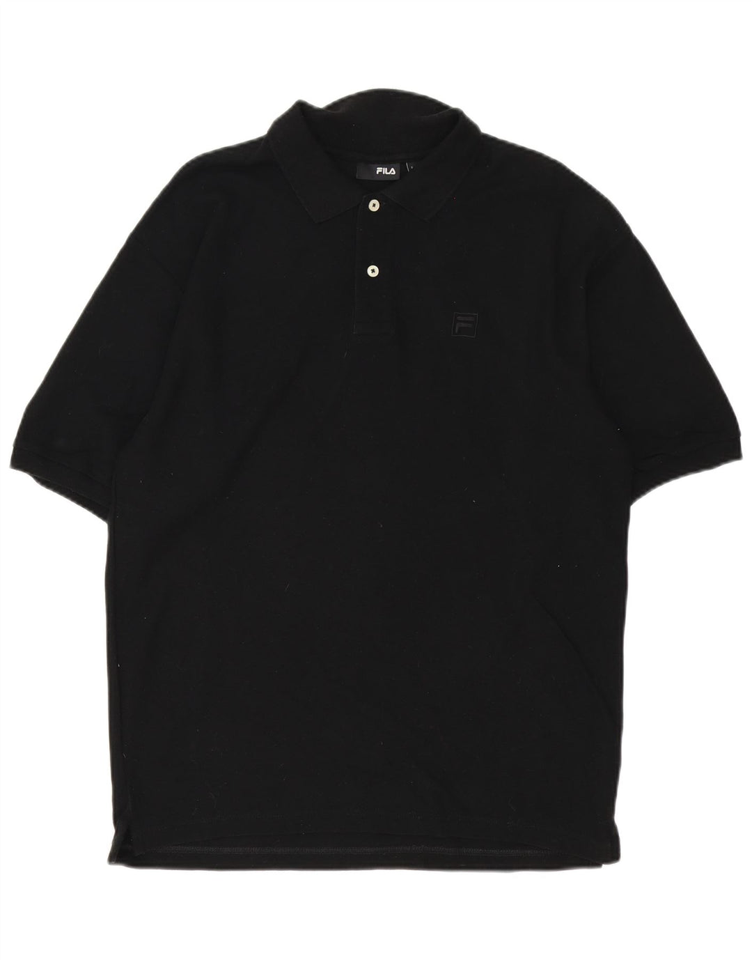 Polo da uomo Fila in cotone nero medio