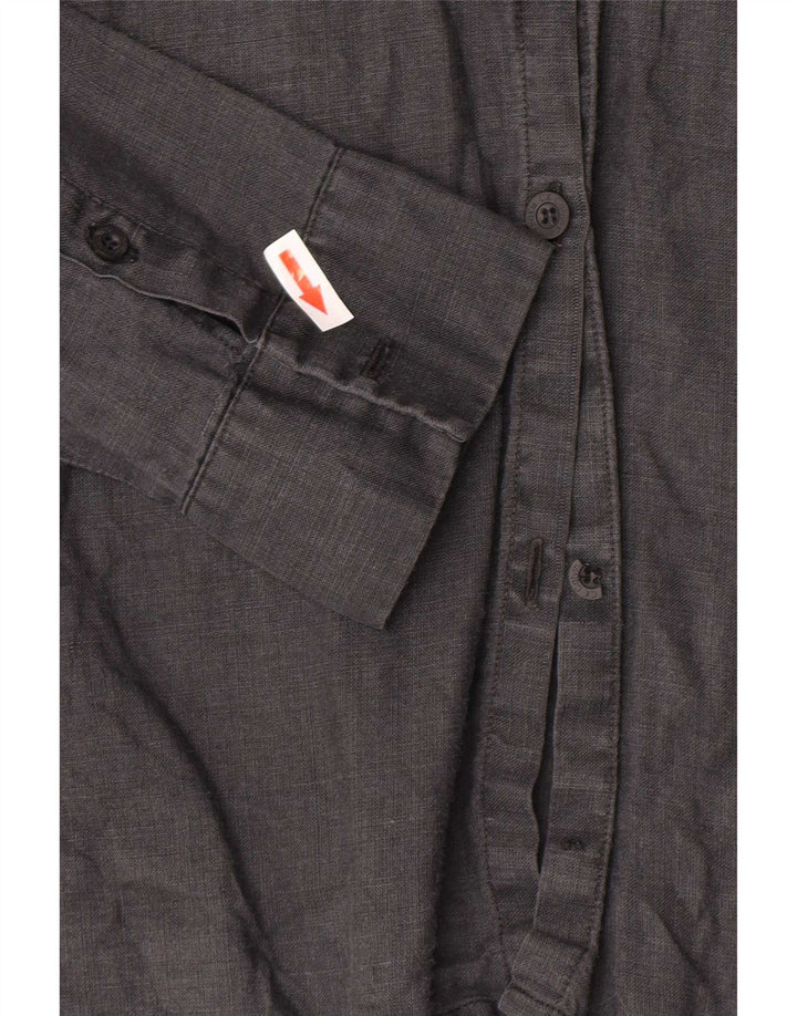 Camicia kaki da donna Calvin Klein UK 12 Lino grigio medio