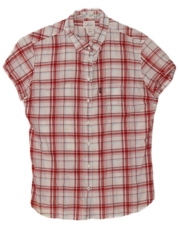 Camicia a maniche corte da donna Levi's UK 16 Large Red Check