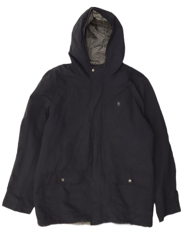 Giacca a vento con cappuccio da uomo Penguin UK 40 Large Blu Navy