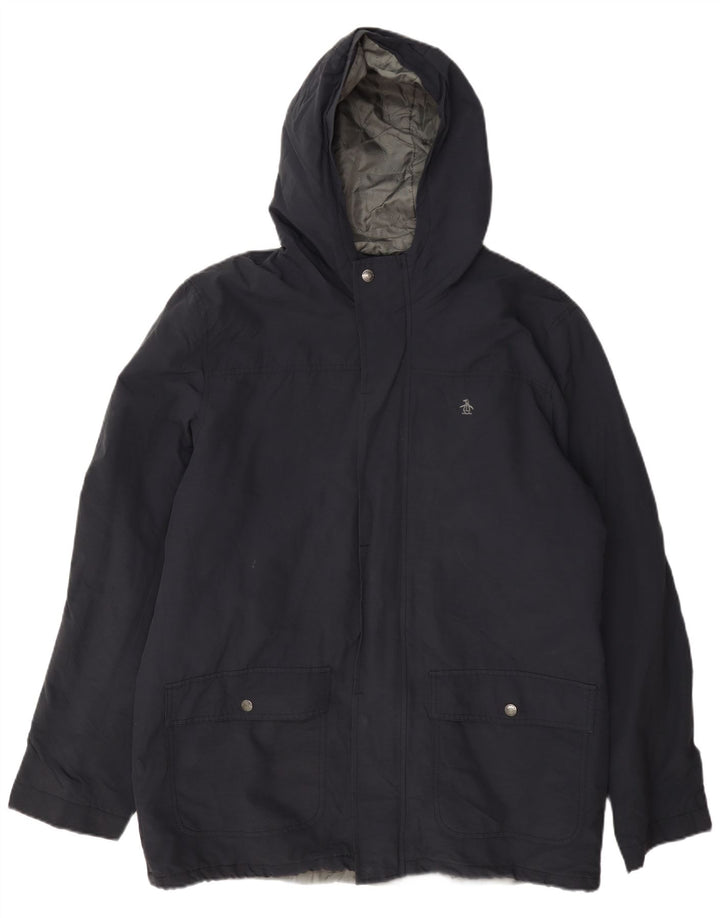 Giacca a vento con cappuccio da uomo Penguin UK 40 Large Blu Navy