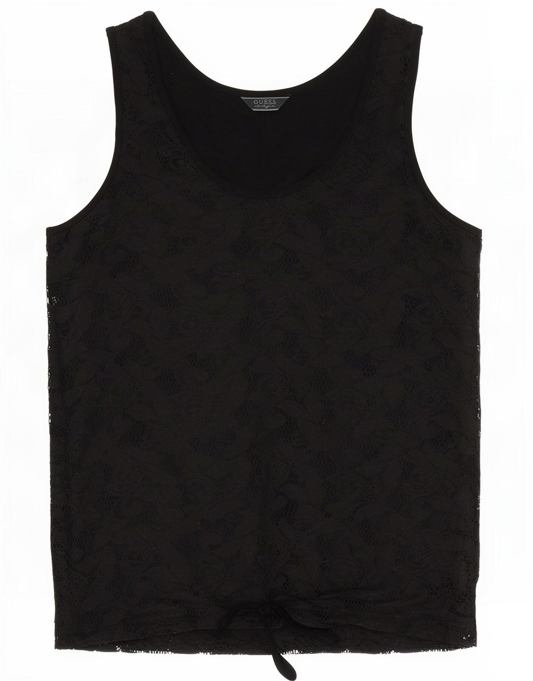 Guess Canottiera in pizzo da donna UK 14 Viscosa floreale nera media