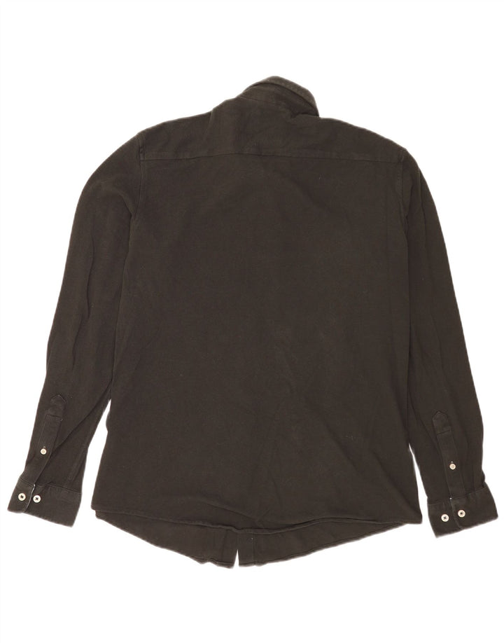 Crew Clothing Camicia slim fit da uomo grande in cotone nero