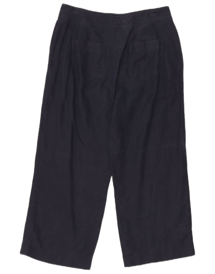 BODEN Pantaloni corti da donna a gamba larga UK 14 Large W34 L25 Lino blu navy