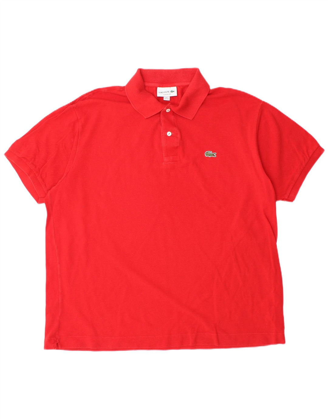 Polo LACOSTE da uomo vestibilità classica taglia 7 2XL cotone rosso