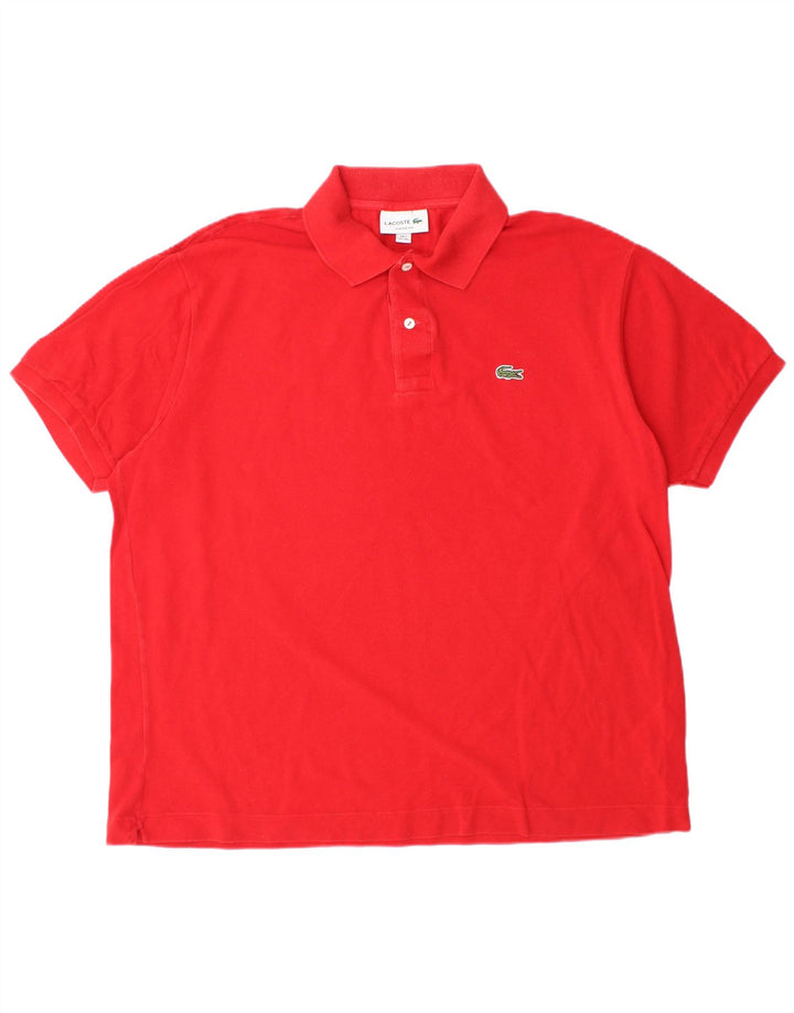 Polo LACOSTE da uomo vestibilità classica taglia 7 2XL cotone rosso