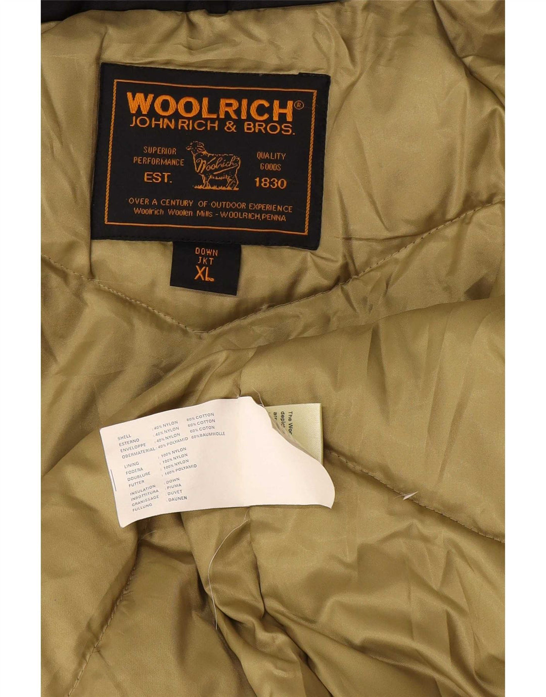 Giacca imbottita con cappuccio da uomo Woolrich UK 42 XL nylon nero
