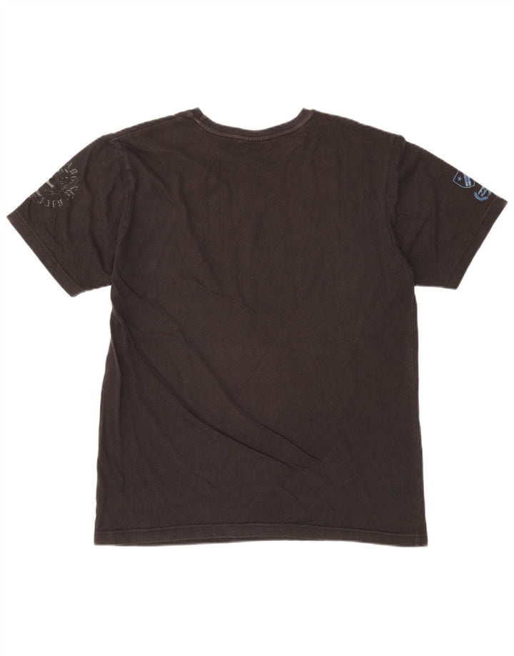 T-shirt grafica da uomo Billabong Top grande in cotone grigio