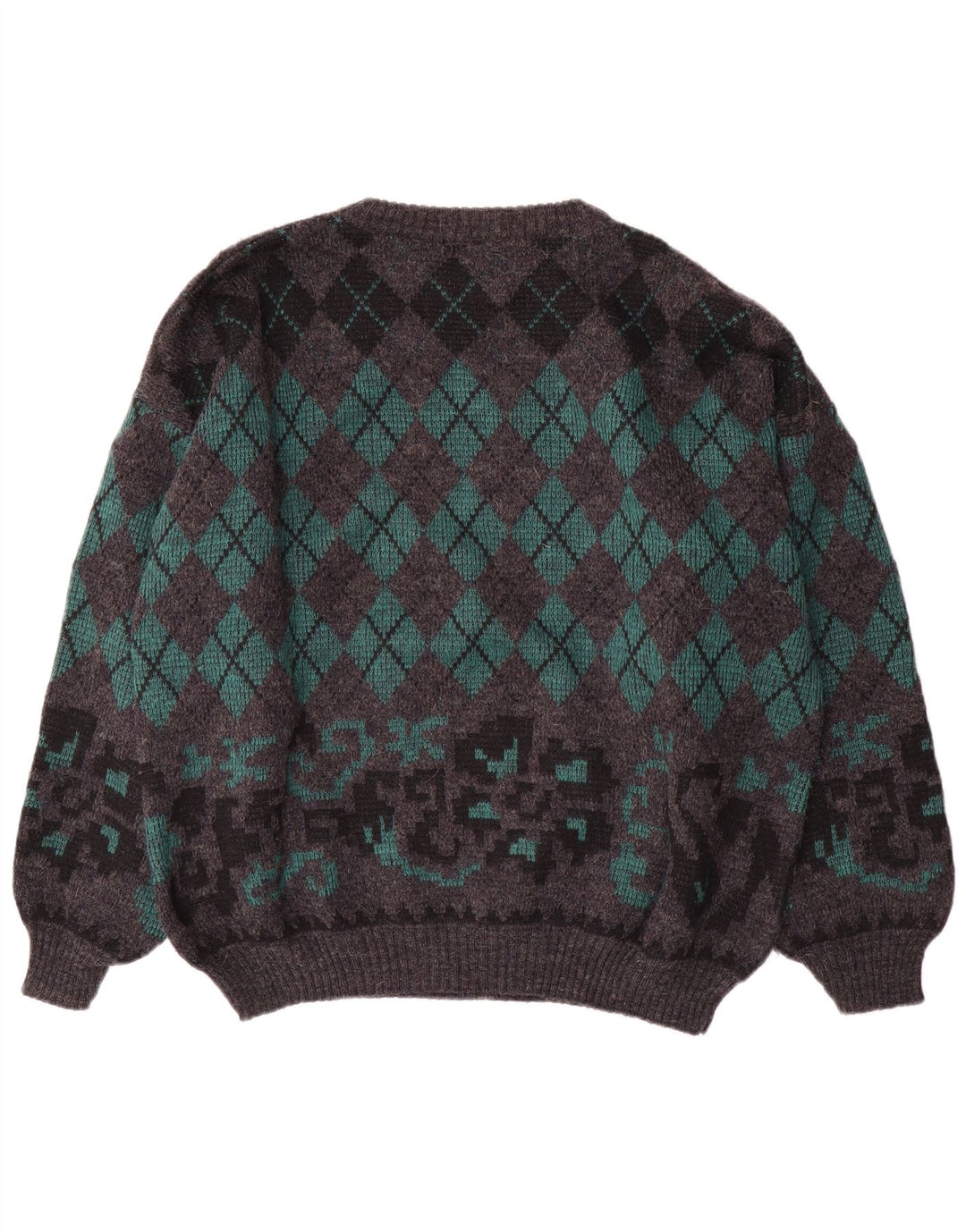 Maglione Gala da uomo con scollo a barca XL Grigio Argyle/Lana diamante