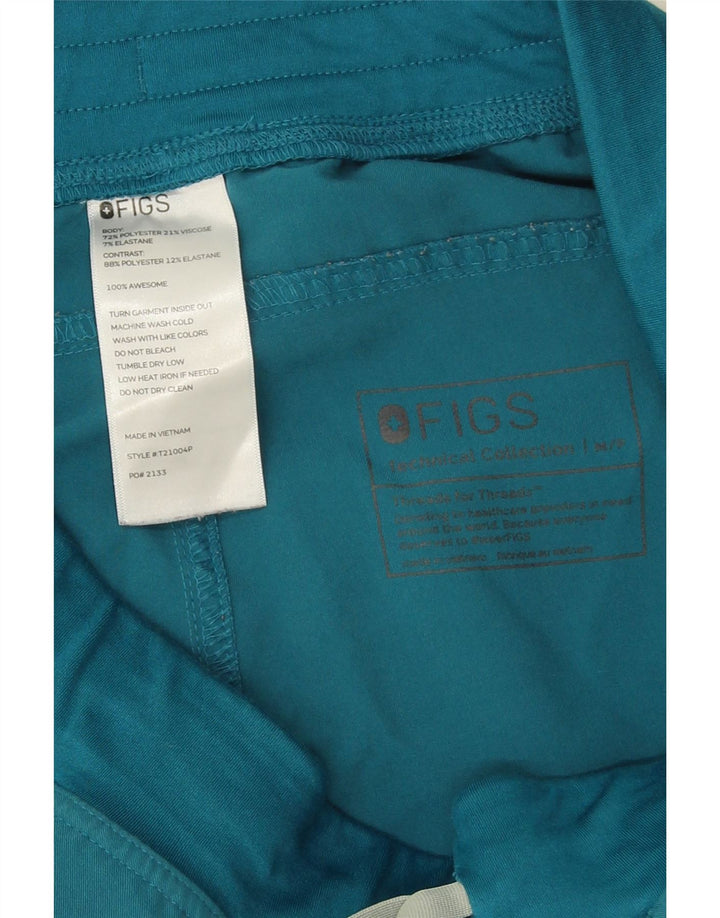 Pantaloni cargo dritti da donna Figs medi W30 L28 poliestere blu