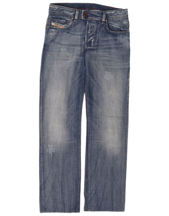 DIESEL Jeans dritti invecchiati da uomo W30 L31 cotone blu