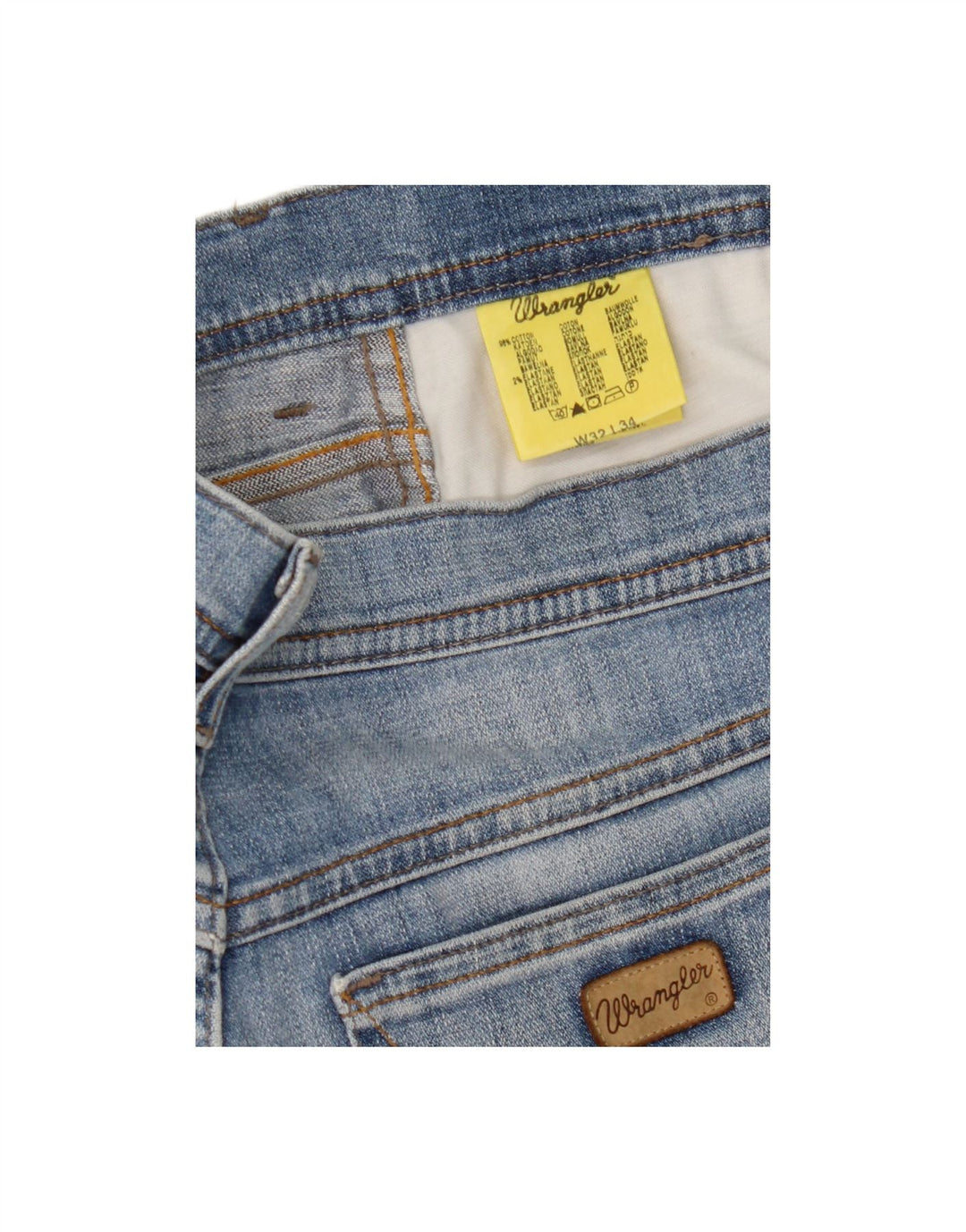 WRANGLER Mens Straight Jeans W32 L34 Blue Cotton