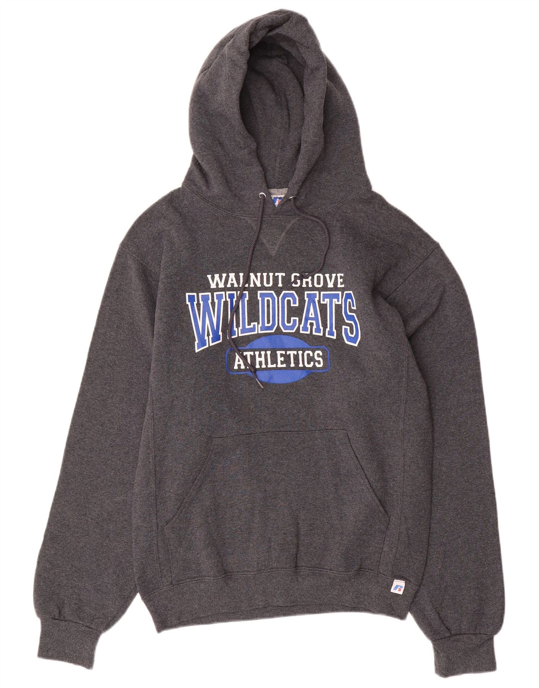 RUSSELL ATHLETIC Maglione con cappuccio grafico da uomo Wildcats piccolo in cotone grigio