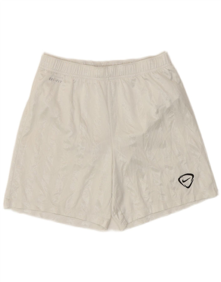 Pantaloncini sportivi Nike Dri Fit da uomo piccoli in poliestere gessato bianco